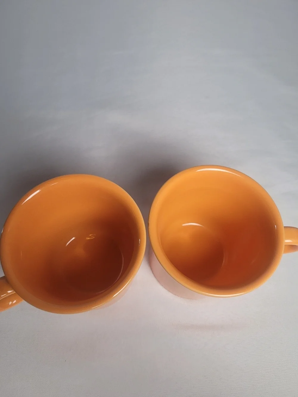 Fiestaware Lot Of 2 Tangerine Orange Coffee Mugs Homer Laughlin
